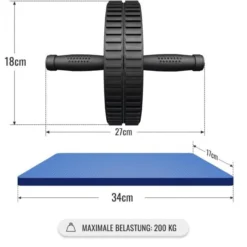 Gorilla Sports Ab Roller mit Unterlegmatte Schwarz Online