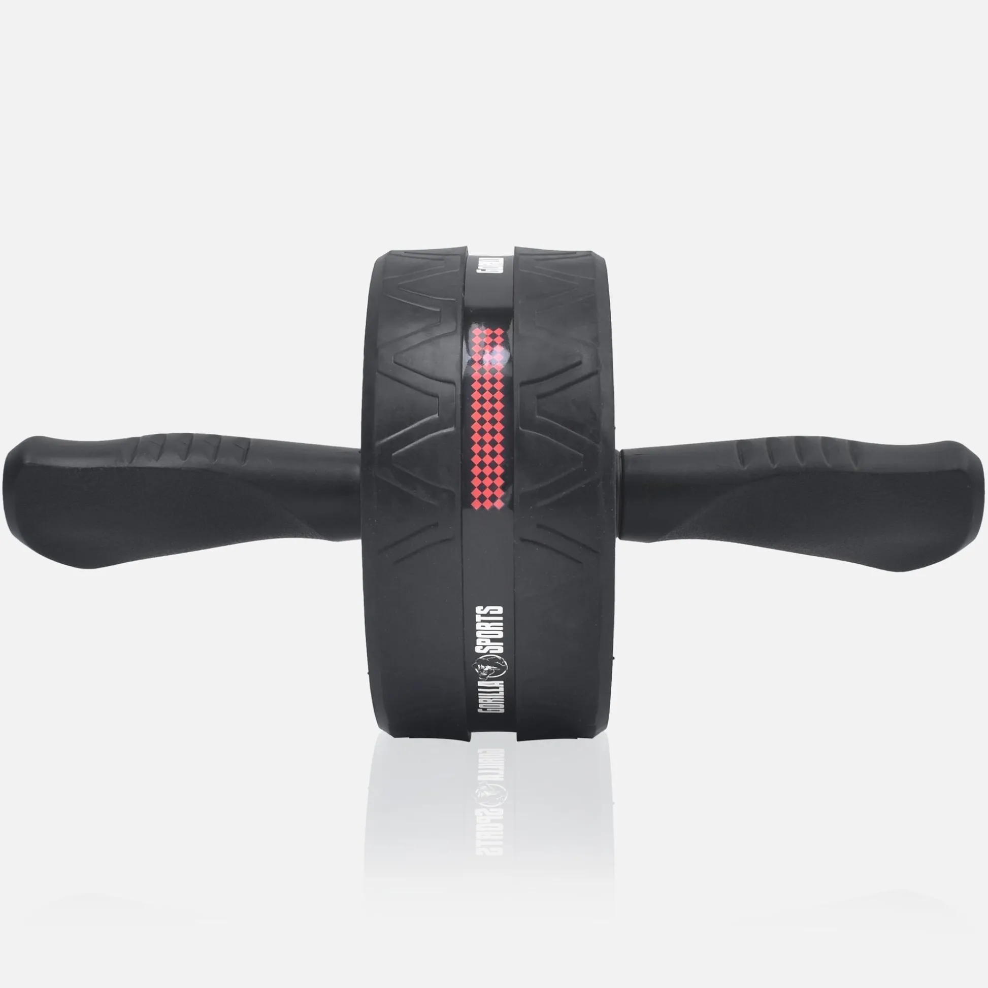 Gorilla Sports Ab Roller Set inkl, Kniematten, Springseil und Liegestützgriffe Schwarz