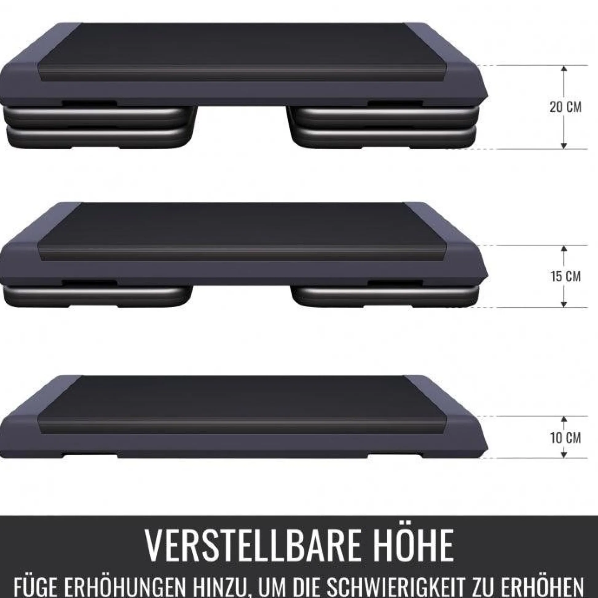 Gorilla Sports Aerobic Stepper mit rutschfester Oberfläche Schwarz Discount