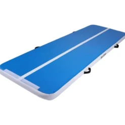 Gorilla Sports AirTrack Turnmatte mit 10 cm Dicke und 3 - 5 m Länge Blau Hot