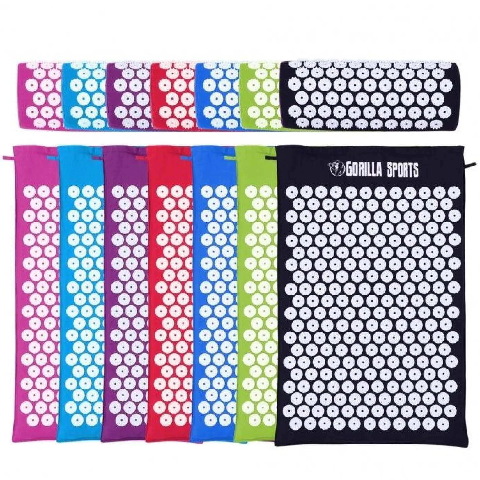 Gorilla Sports Akupressurmatte mit Kissen und Tragetasche Grün Discount