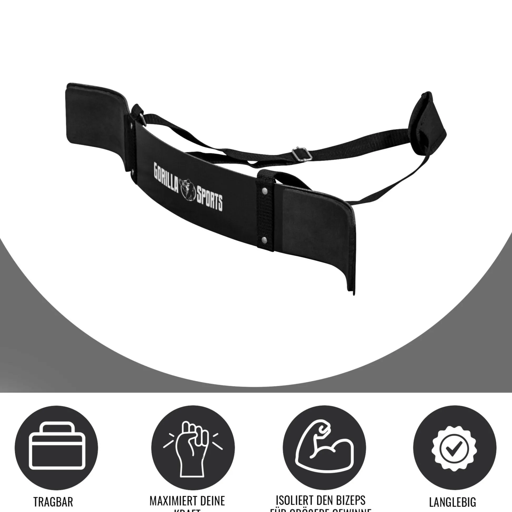 Gorilla Sports Arm Blaster Bizepstrainer Schwarz New