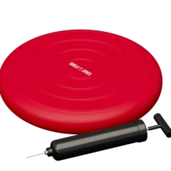 Gorilla Sports Balance Kissen rund inkl, Luftpumpe Rot Hot