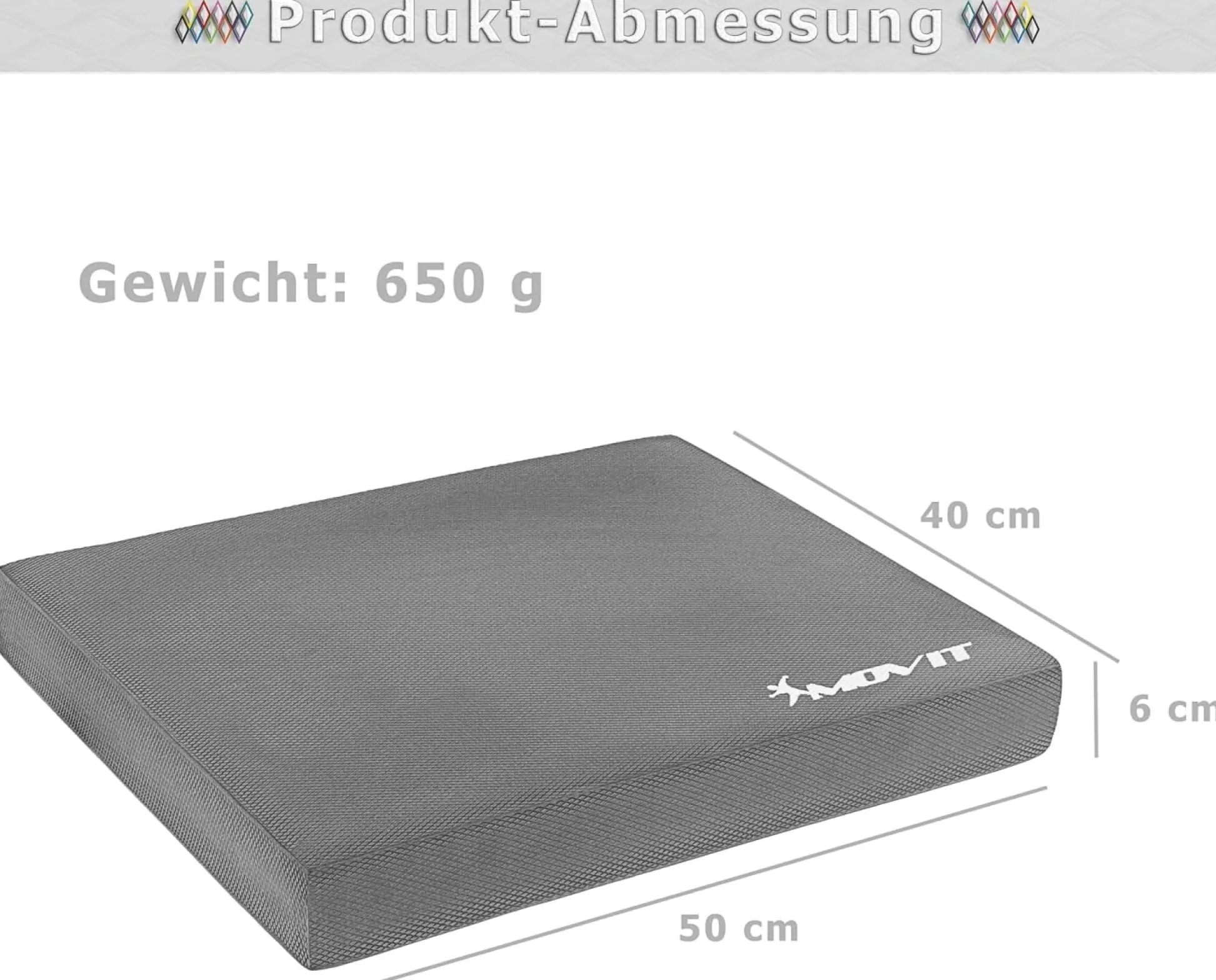 MOVIT Balance Pad aus Schaumstoff 50 x 40 x 6 cm Grün