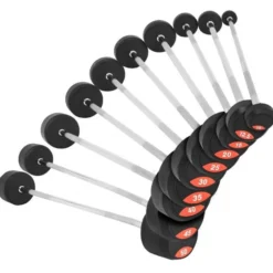 Gorilla Sports Barbells Gummi 20 - 45 kg Chrom / Schwarz