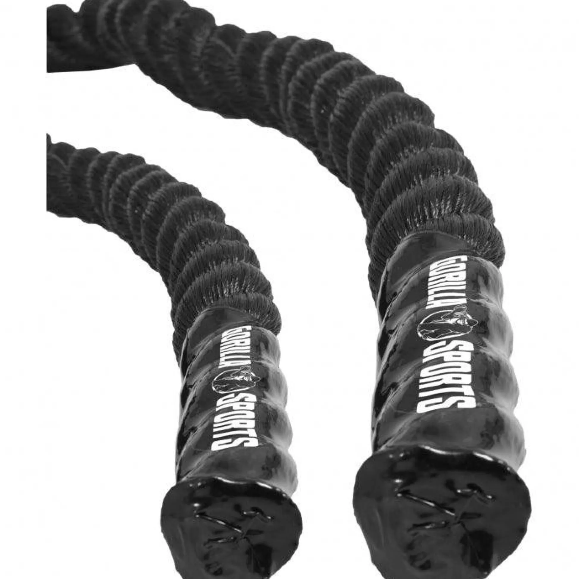 Gorilla Sports Battle Rope aus Nylon und 15 m Länge Schwarz Discount