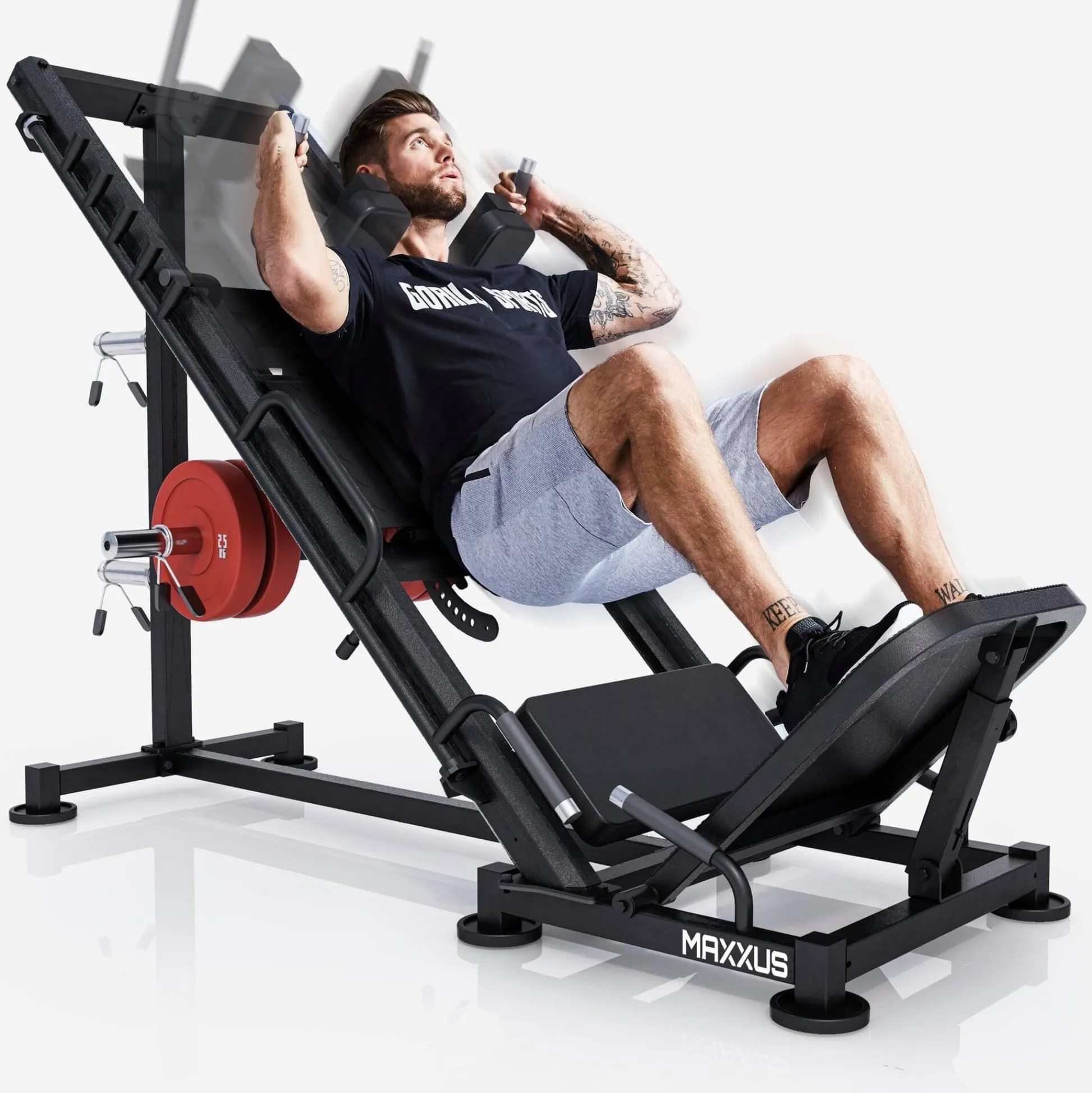 MAXXUS Beinpresse 2in1 - Hackenschmidt und Beinpresse Schwarz New