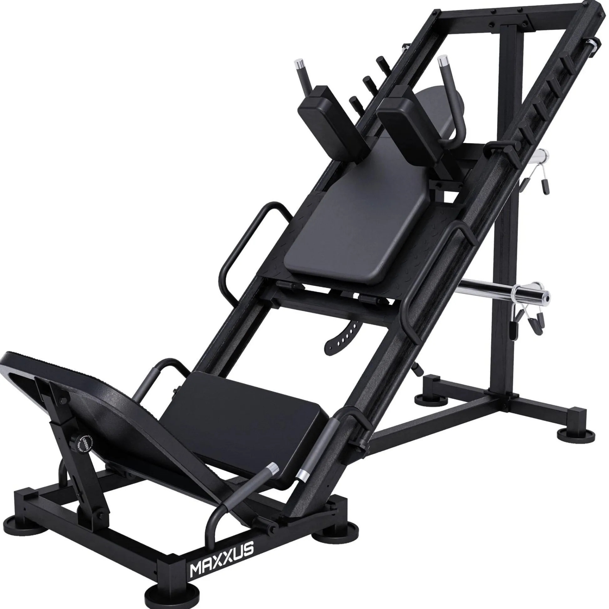 MAXXUS Beinpresse 2in1 - Hackenschmidt und Beinpresse Schwarz New