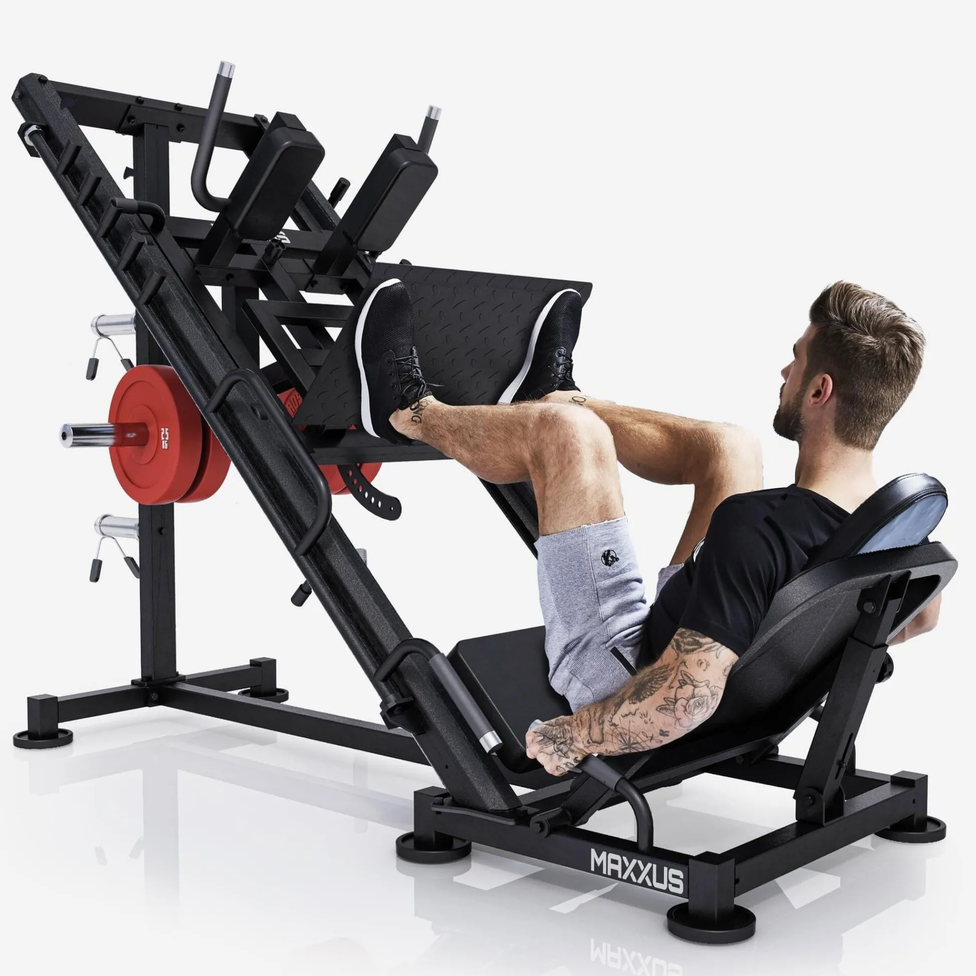 MAXXUS Beinpresse 2in1 - Hackenschmidt und Beinpresse Schwarz New
