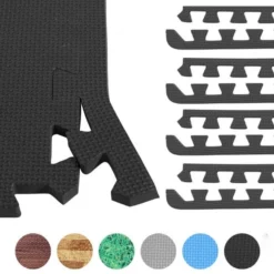 Gorilla Sports Bodenschutzmatten Endstücke mit 8 Teilen Holzoptik Dunkel Sale
