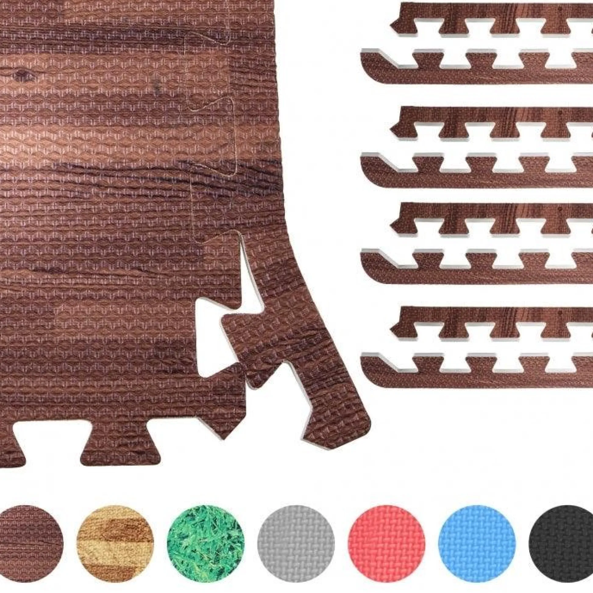 Gorilla Sports Bodenschutzmatten Endstücke mit 8 Teilen Holzoptik Dunkel Sale