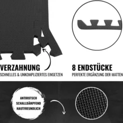 Gorilla Sports Bodenschutzmatten Endstücke mit 8 Teilen Holzoptik