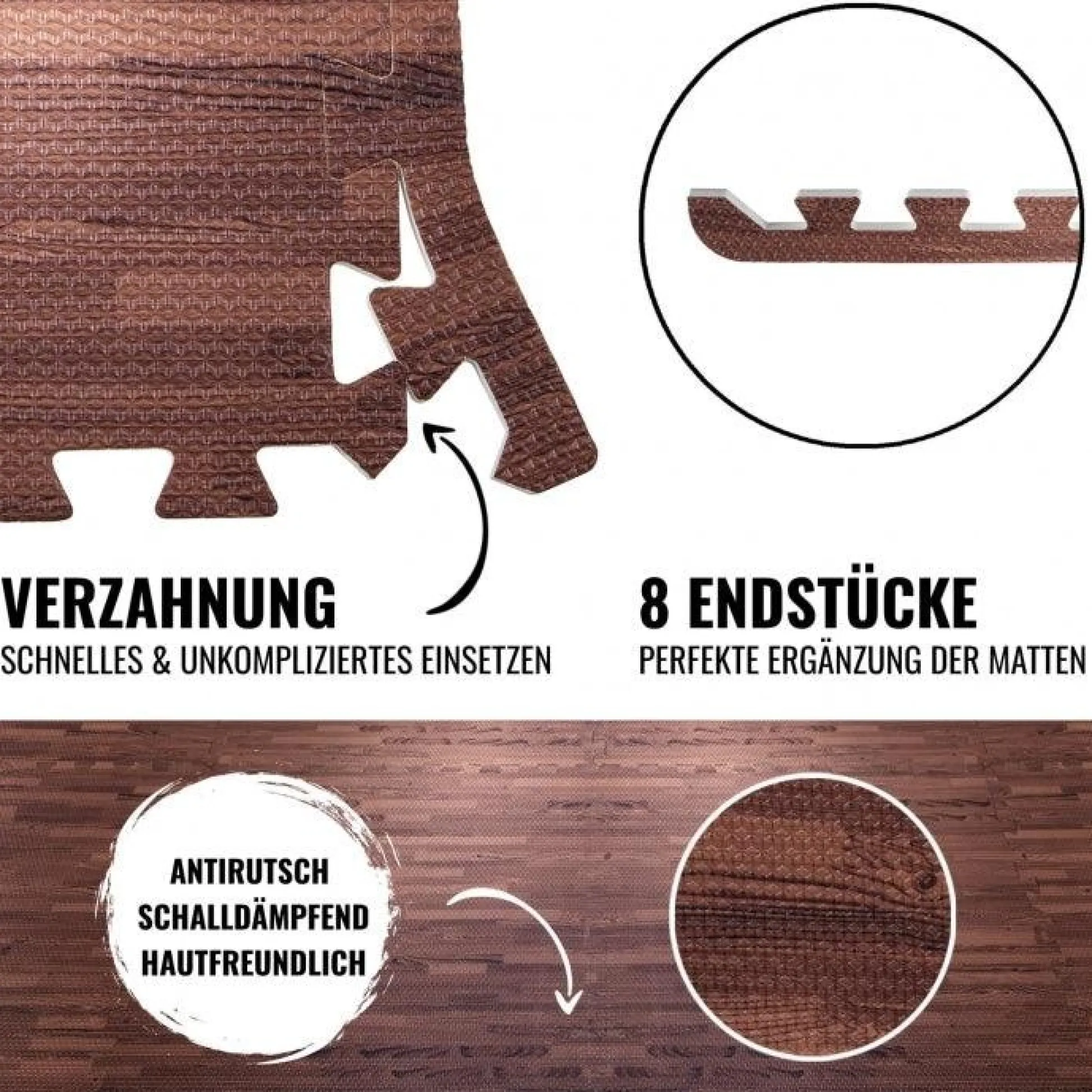 Gorilla Sports Bodenschutzmatten Endstücke mit 8 Teilen Grasoptik Discount