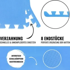 Gorilla Sports Bodenschutzmatten Endstücke mit 8 Teilen Grau
