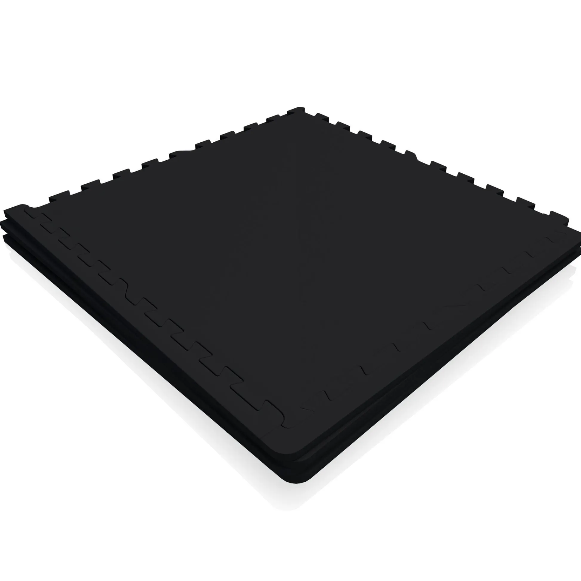 Gorilla Sports Bodenschutzmattenset Gummi 60x60 cm - 4 Matten inkl Endstücke Schwarz Hot