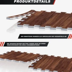 Gorilla Sports Bodenschutzmattenset 30x30cm - 18 Matten inkl, Endstücke Schwarz Outlet