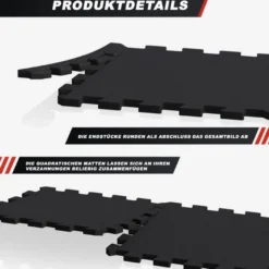 Gorilla Sports Bodenschutzmattenset 30x30cm - 18 Matten inkl, Endstücke Schwarz Outlet