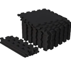 Gorilla Sports Bodenschutzmattenset 30x30cm - 18 Matten inkl, Endstücke Holzoptik Discount