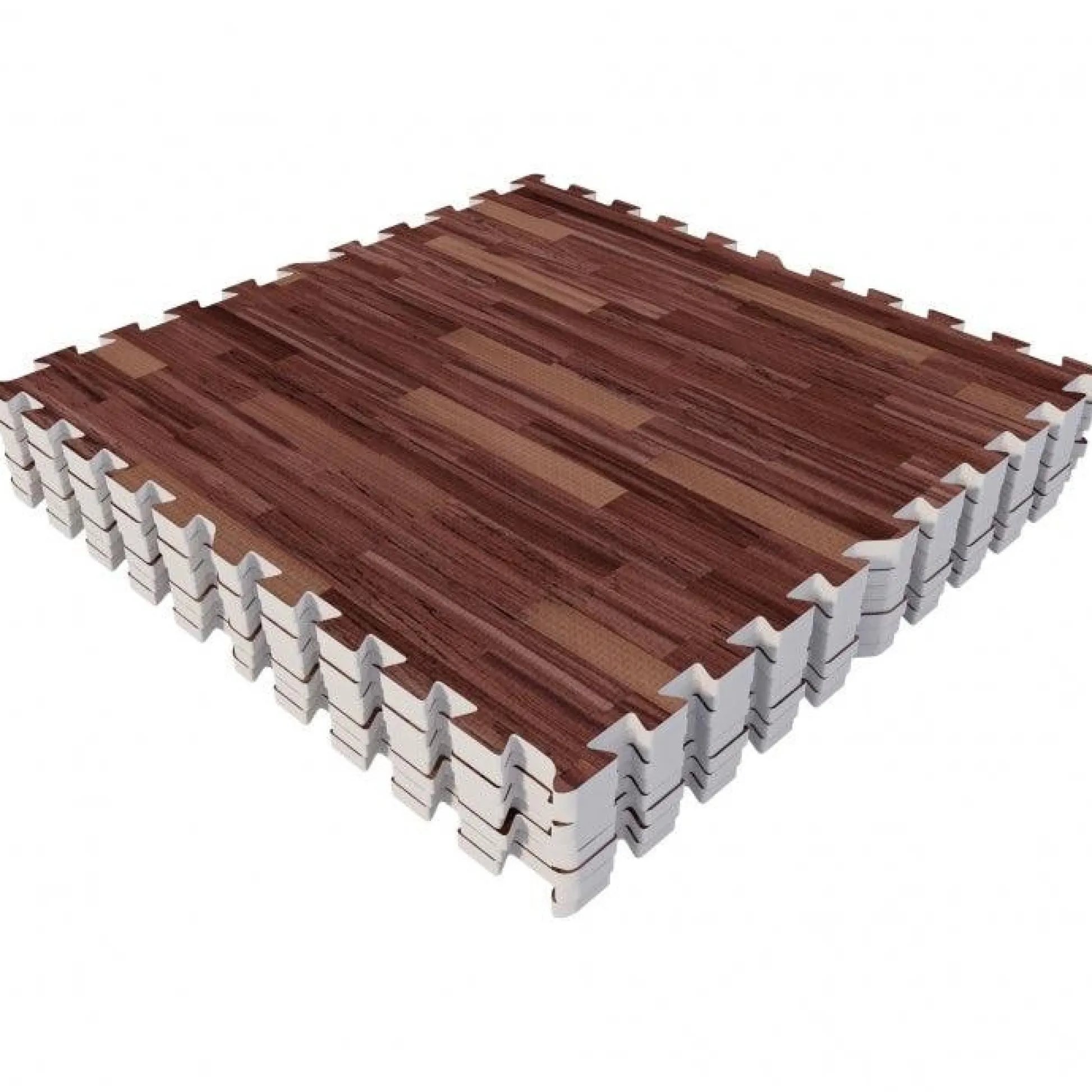 Gorilla Sports Bodenschutzmattenset 60x60 cm - 8 Matten Holzoptik Dunkel