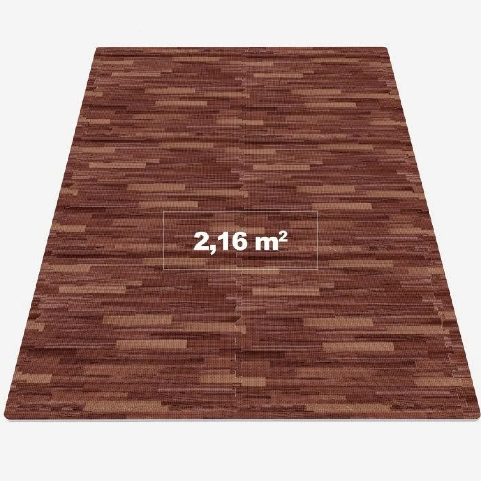 Gorilla Sports Bodenschutzmattenset 60x60 cm - 6 Matten inkl, Endstücke Holzoptik Dunkel Hot