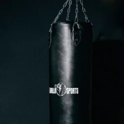 Gorilla Sports Boxsack aus Kunstleder gefüllt 90 und 120 cm Schwarz Discount