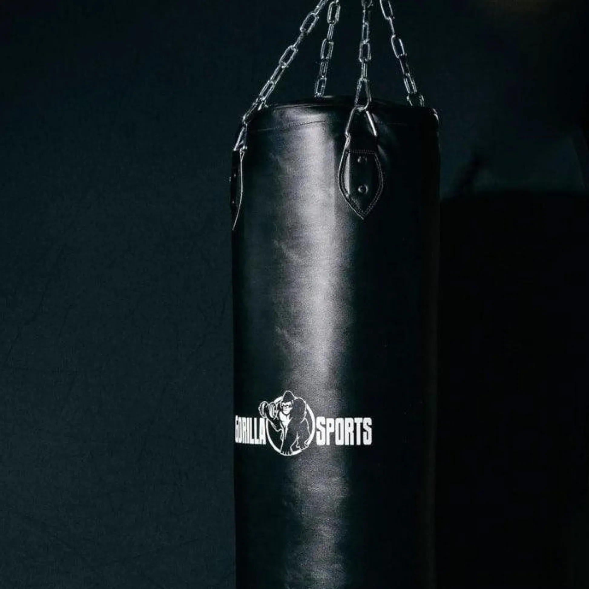 Gorilla Sports Boxsack aus Kunstleder gefüllt 90 und 120 cm Schwarz Discount