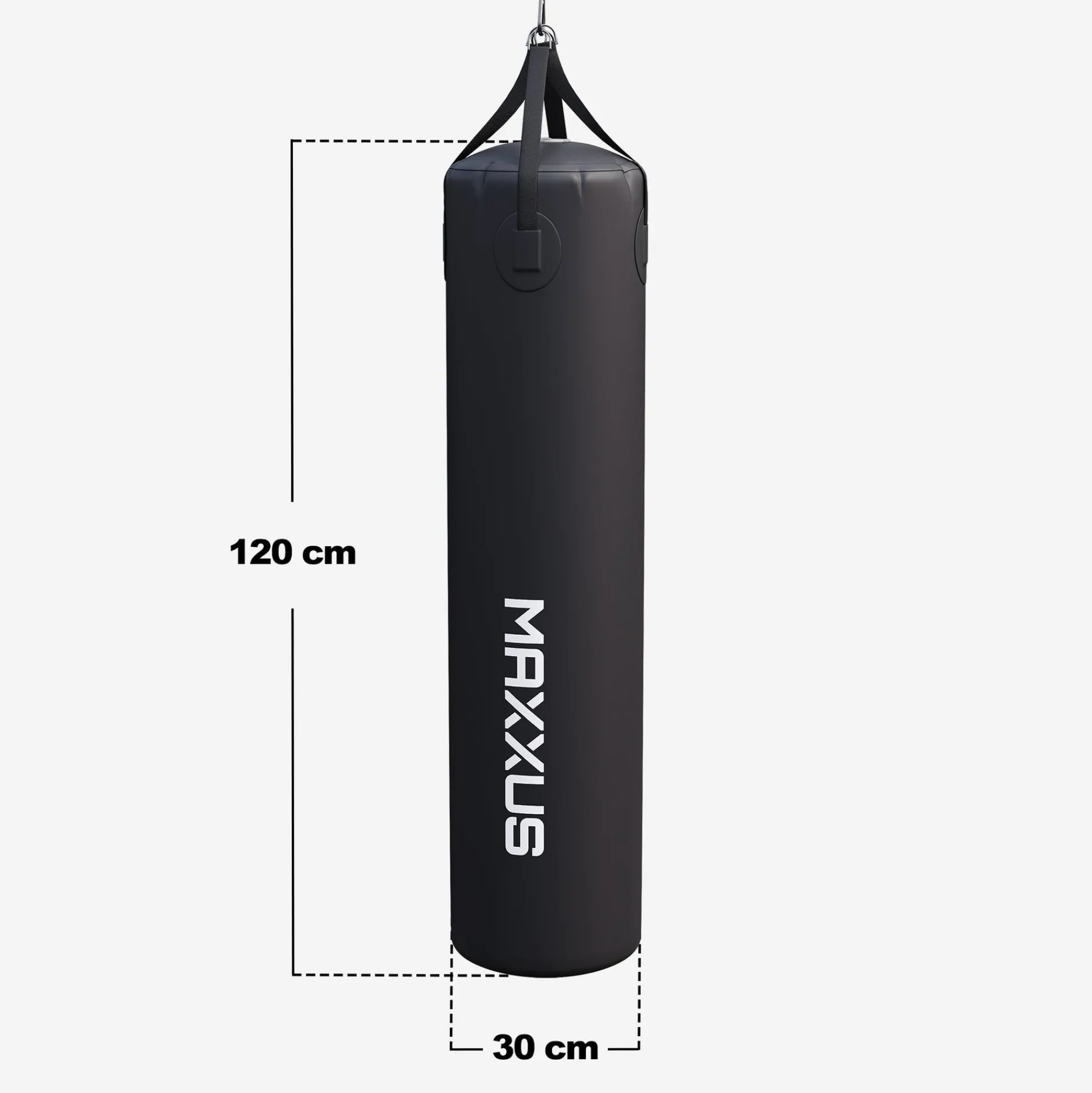 MAXXUS Boxsack 120 – 150 cm befüllbar Schwarz Hot