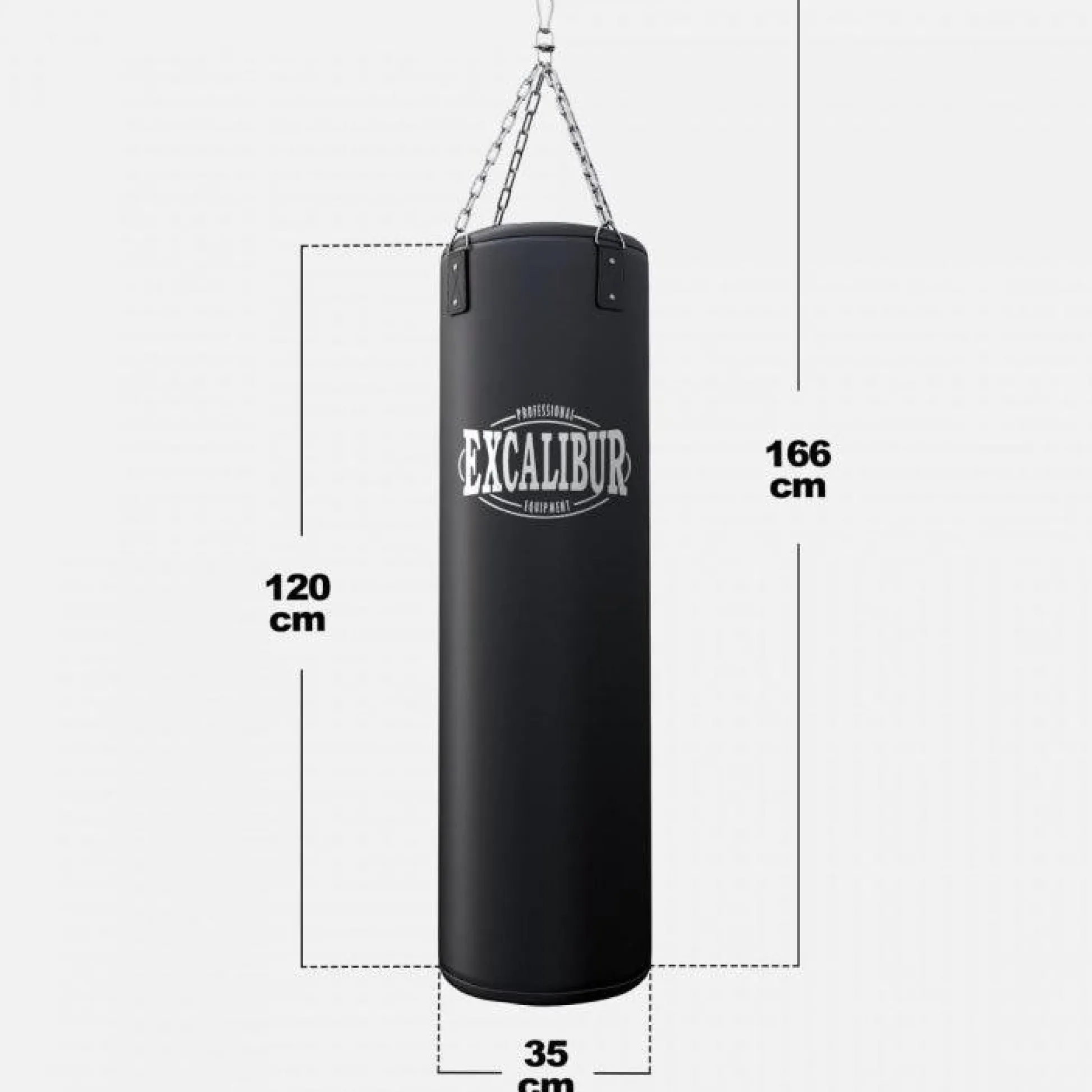 MAXXUS Boxsack EXCALIBUR PRO aus Kunstleder 120 cm Schwarz New