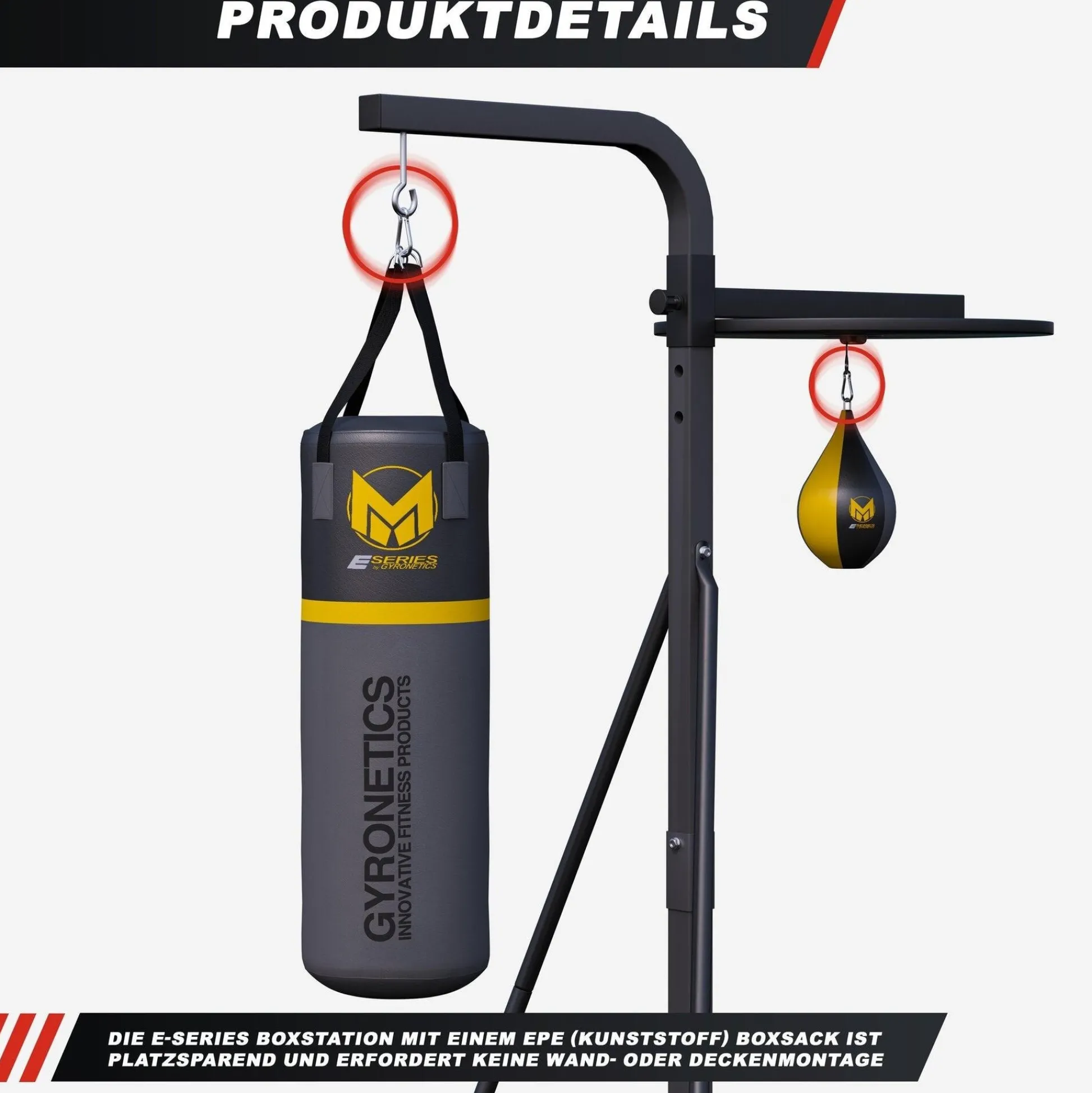 Gyronetics Boxsackständer E-Series inkl, Boxsack Grau / Gelb Sale