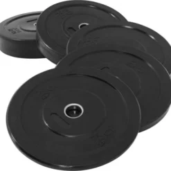 Gorilla Sports Bumper Plates Gummi Olympia 5 - 25 kg Schwarz Clearance