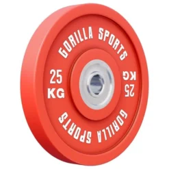 Gorilla Sports Bumper Plates Gummi Olympia PRO 5 - 25 kg Rot Outlet