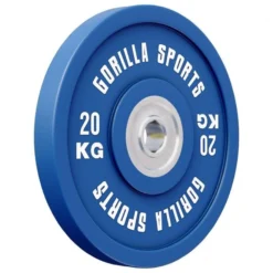 Gorilla Sports Bumper Plates Gummi Olympia PRO 5 - 25 kg Blau Hot
