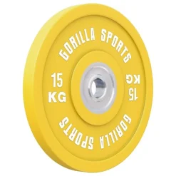 Gorilla Sports Bumper Plates Gummi Olympia PRO 5 - 25 kg Gelb New
