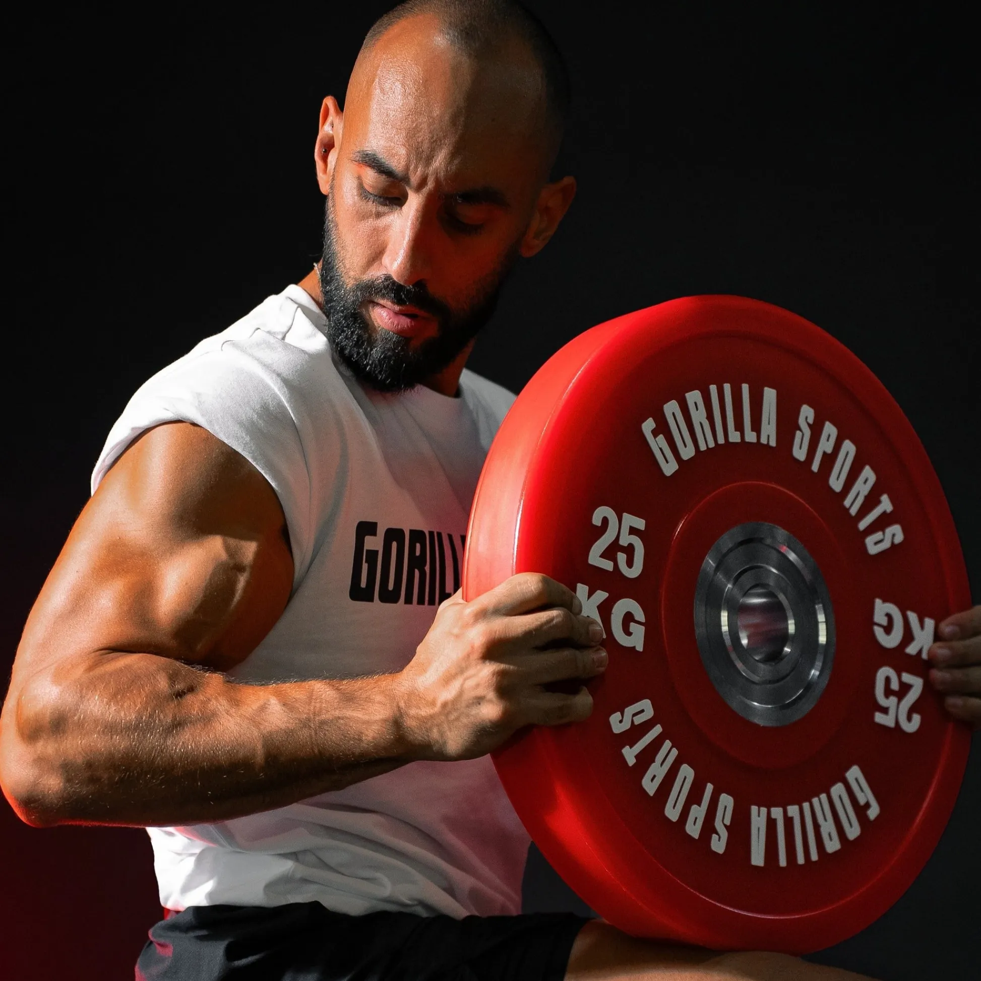 Gorilla Sports Bumper Plates Gummi Olympia PRO 5 - 25 kg Schwarz Best