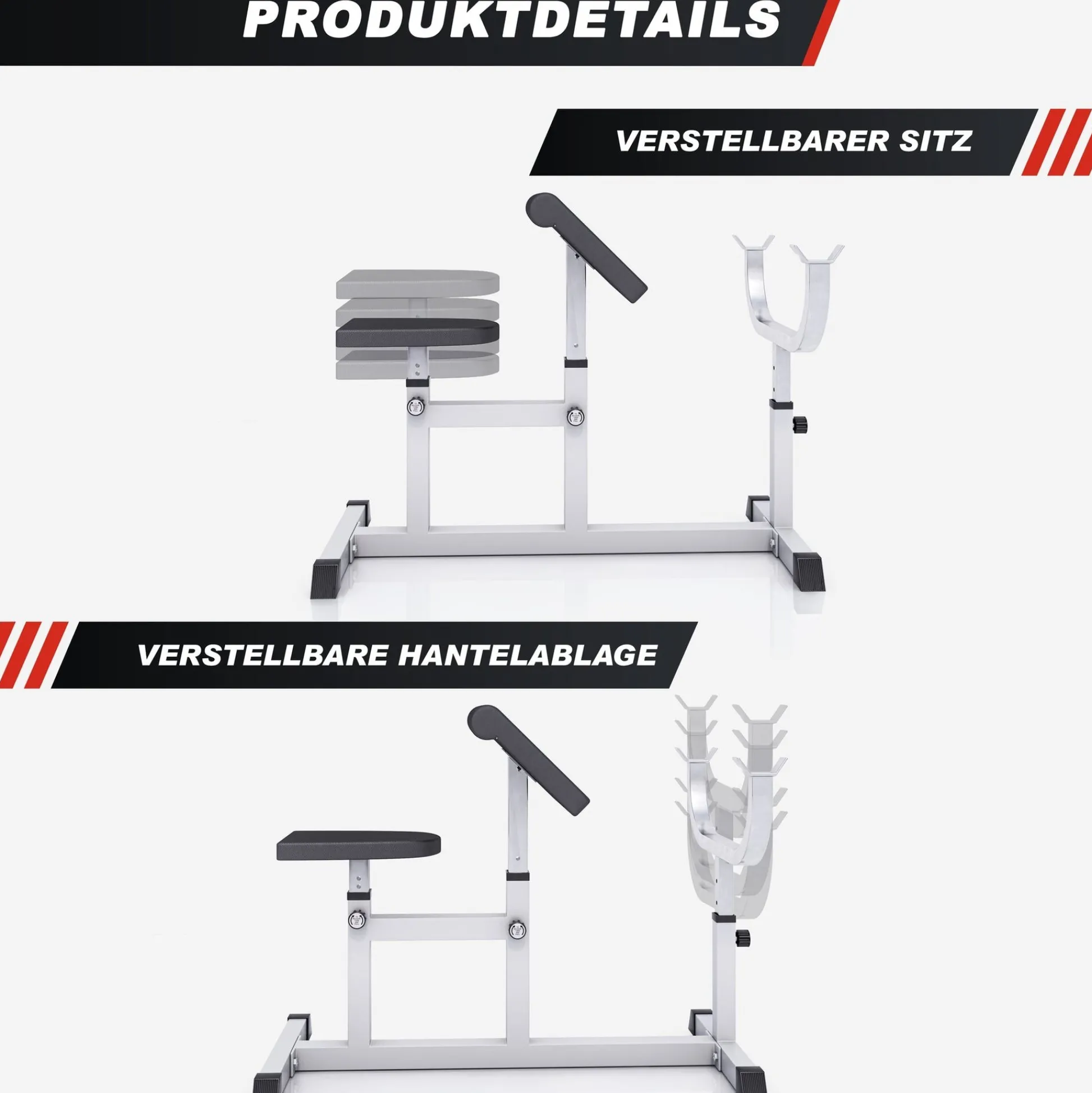 Gorilla Sports Curlbank verstellbar Schwarz Hot