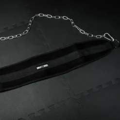 Gorilla Sports Dip Gürtel gepolstert aus Nylon mit Kette und Karabinern Schwarz Outlet