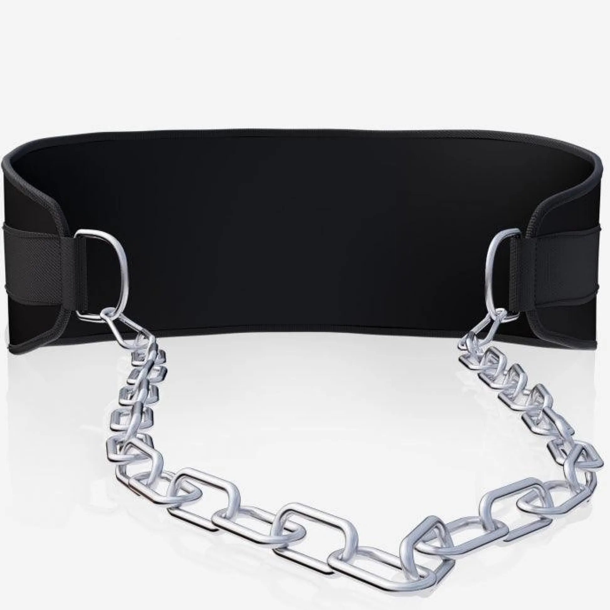 Gorilla Sports Dip Gürtel gepolstert aus Nylon mit Kette und Karabinern Schwarz Outlet