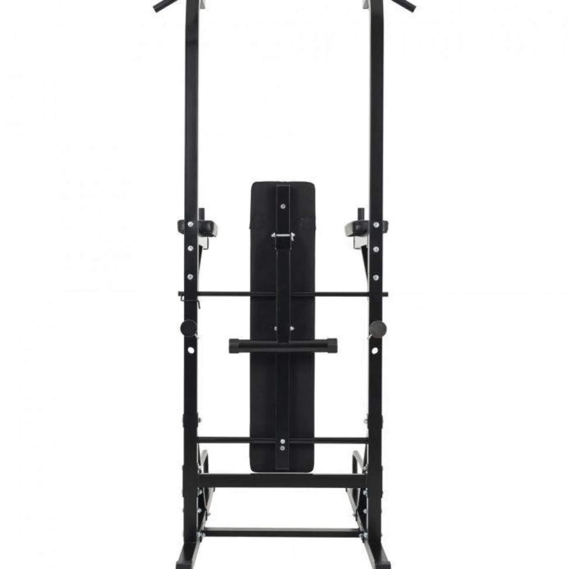Gorilla Sports Dip Station inkl, Klimmzugstange und Hantelbank Schwarz Sale