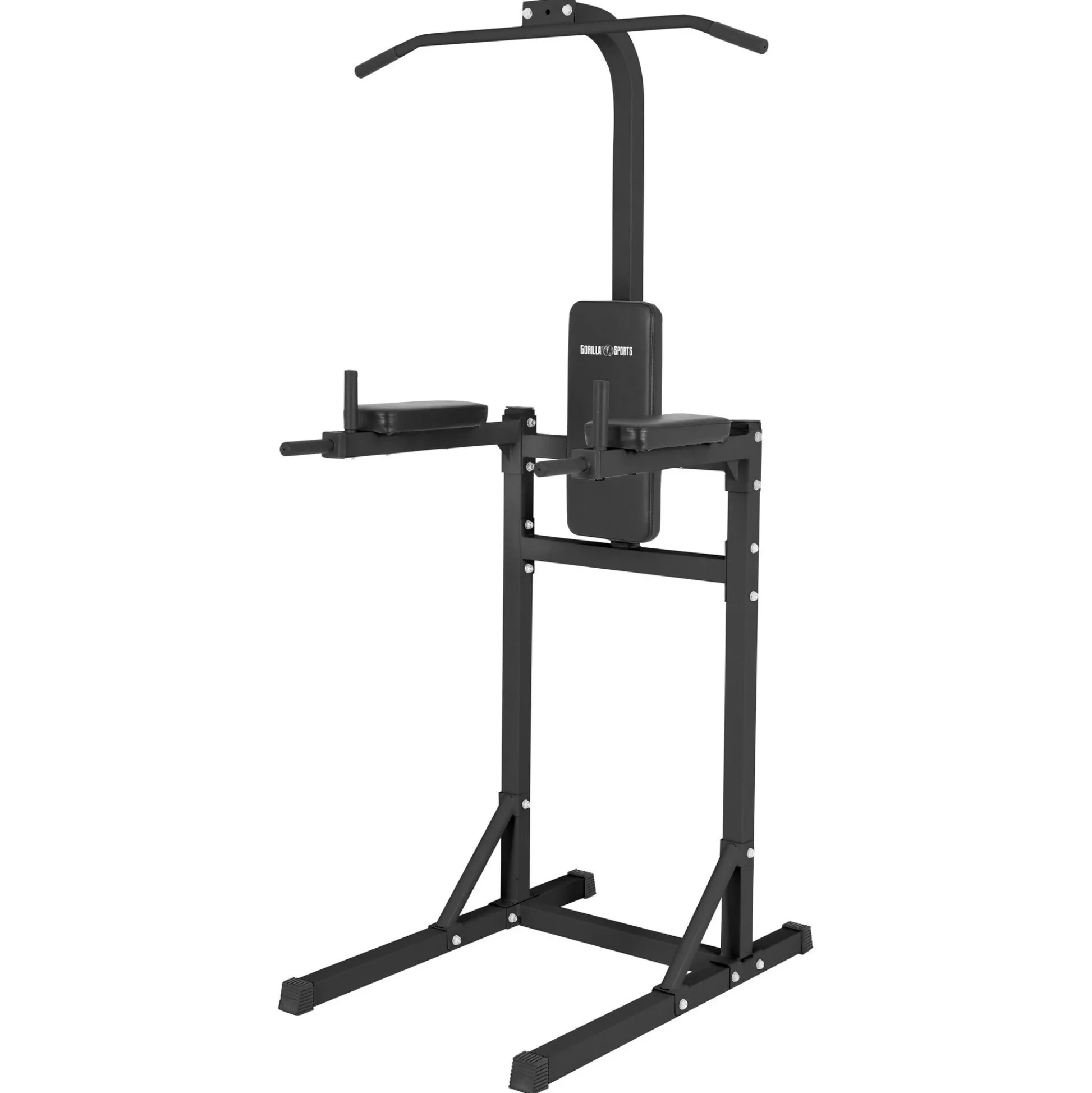Gorilla Sports Dip Station mit Klimmzugstange und Rückenpolster Schwarz Clearance
