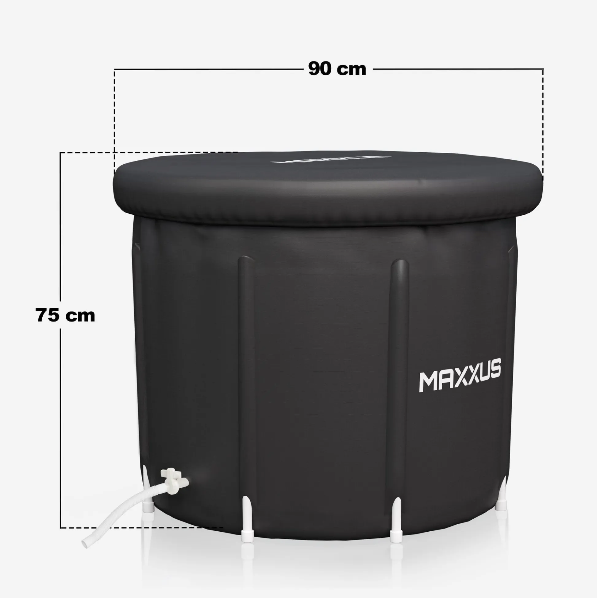 MAXXUS Eistonne XL 450 Liter - 90 cm Durchmesser aufblasbar Schwarz Outlet