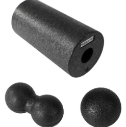Gorilla Sports Faszientraining 3er Set inkl, Faszienrolle, Faszienball und Duo Ball Schwarz New