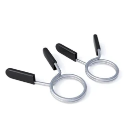 Gorilla Sports Federverschluss 2er Set für Hantelstangen Schwarz / Silber New