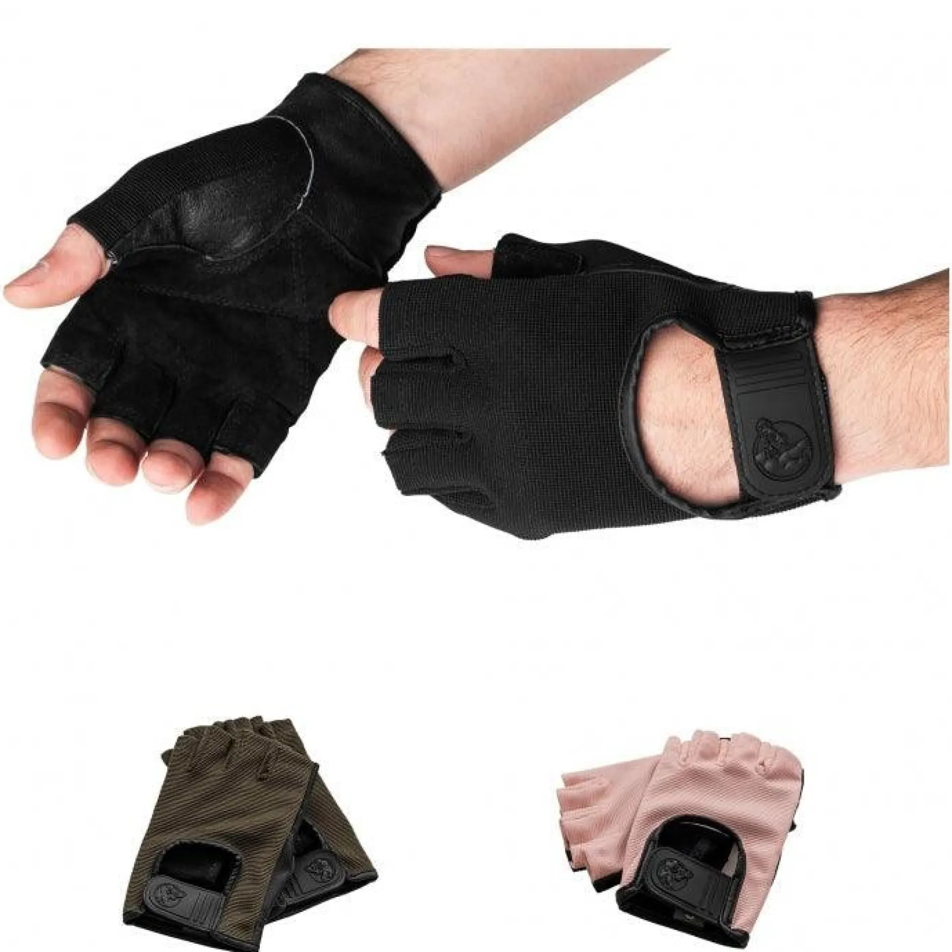 Gorilla Sports Fitness Handschuhe Leder in verschiedenen Farben Rosa