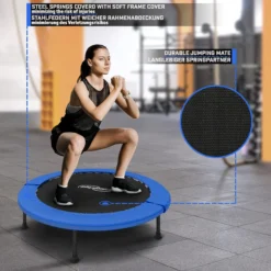 Physionics Fitness Trampolin 81 - 122 cm Schwarz / Blau Outlet