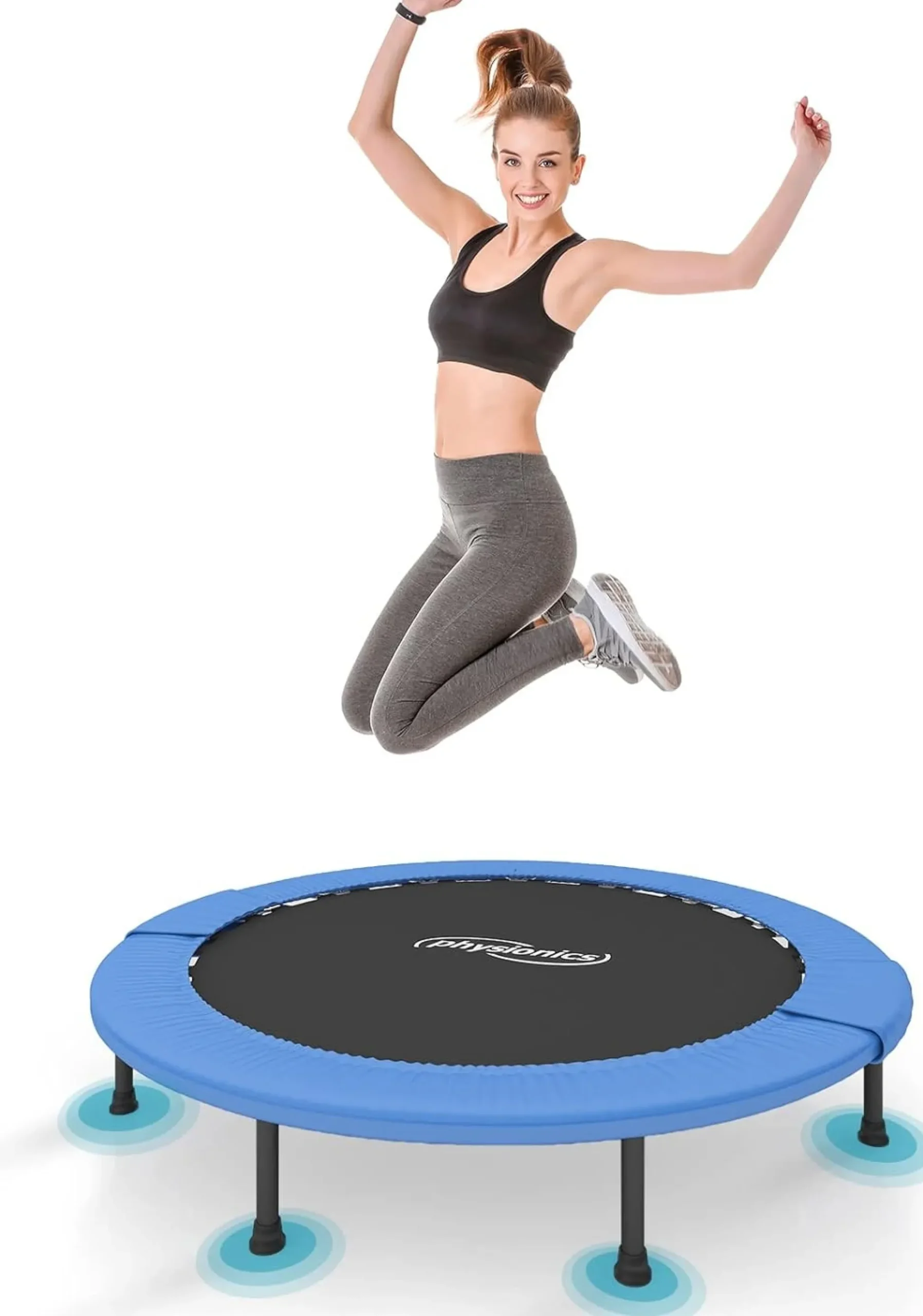 Physionics Fitness Trampolin 81 - 122 cm Schwarz / Blau Outlet