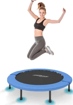 Physionics Fitness Trampolin 81 - 122 cm Schwarz / Blau Hot