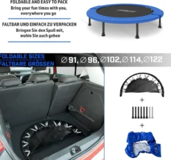 Physionics Fitness Trampolin 81 - 122 cm Schwarz / Blau Sale