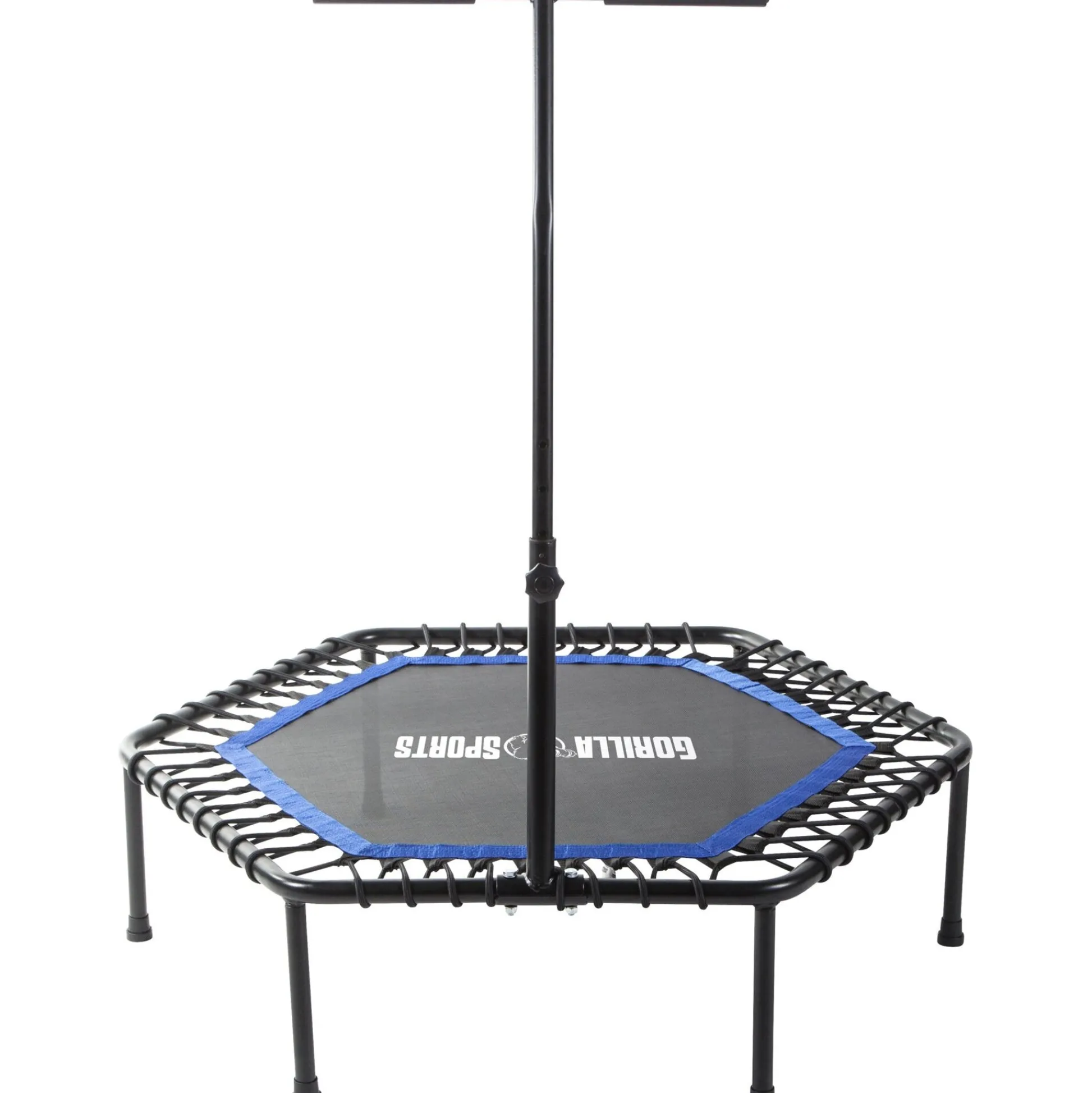 Gorilla Sports Fitness Trampolin mit Haltestange Schwarz / Blau Online