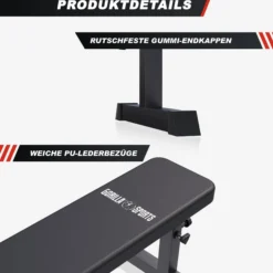 Gorilla Sports Flachbank verstellbar Schwarz
