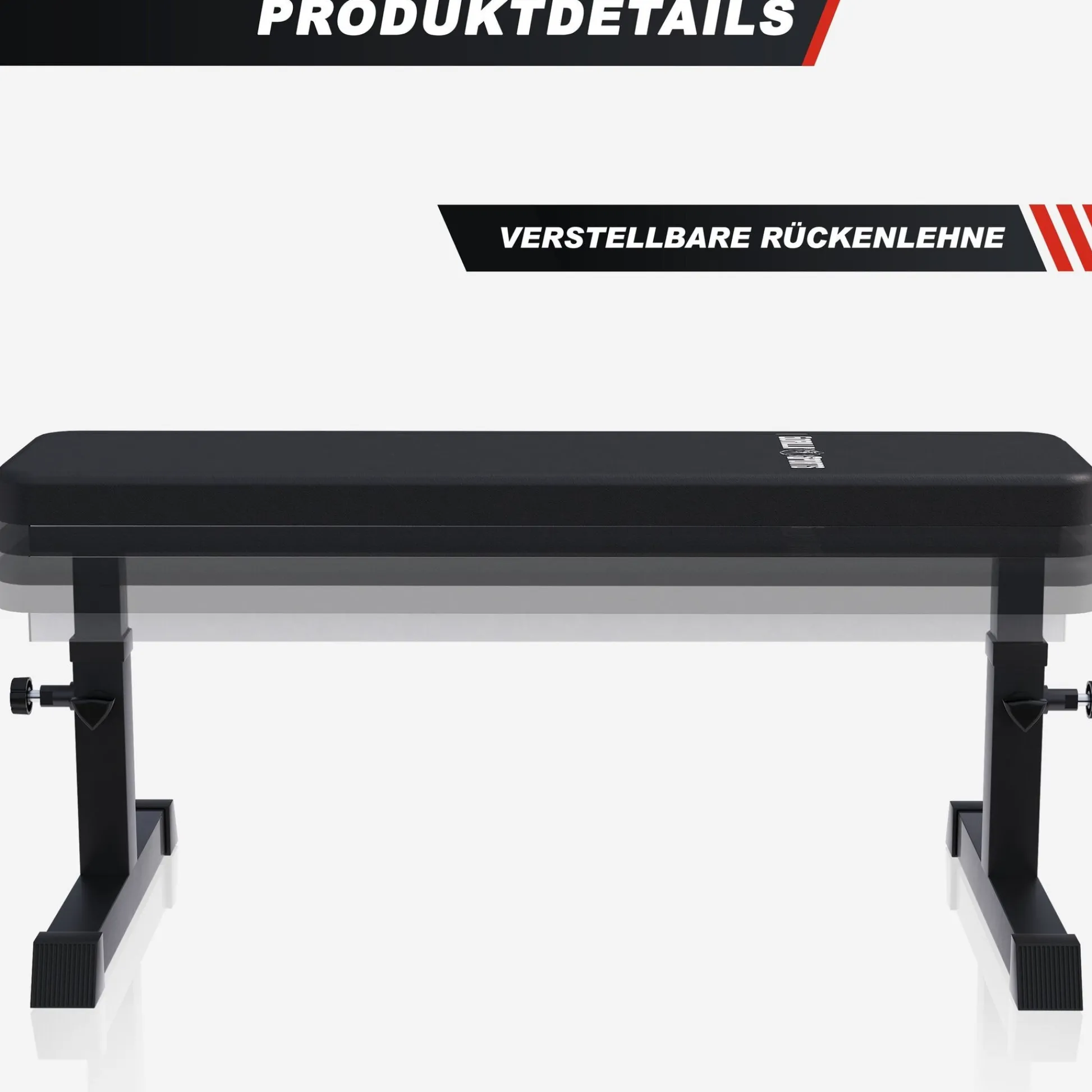 Gorilla Sports Flachbank verstellbar Weiss Best